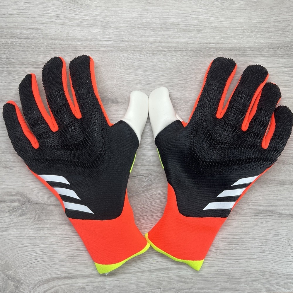 Adidas Predator PRO Fingersave Goalkeeper Gloves Black solar Red IQ4018 Size 11